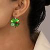 1 Paar vierblättrige Kleeblatt-Ohrringe für Damen, kleines grünes Kleeblatt, Marienkäfer-Ohrringe, Jubiläum, Geburtstag, Valentinstag, Verlobungen, Schmuckgeschenke für Mama