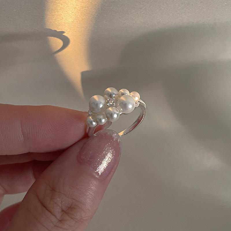 

Кольцо с жемчугом не выцветает, модный дизайн, ниша из циркония, простое кольцо в стиле девушки из стерлингового серебра 925 пробы Hong Kong code around No. 12