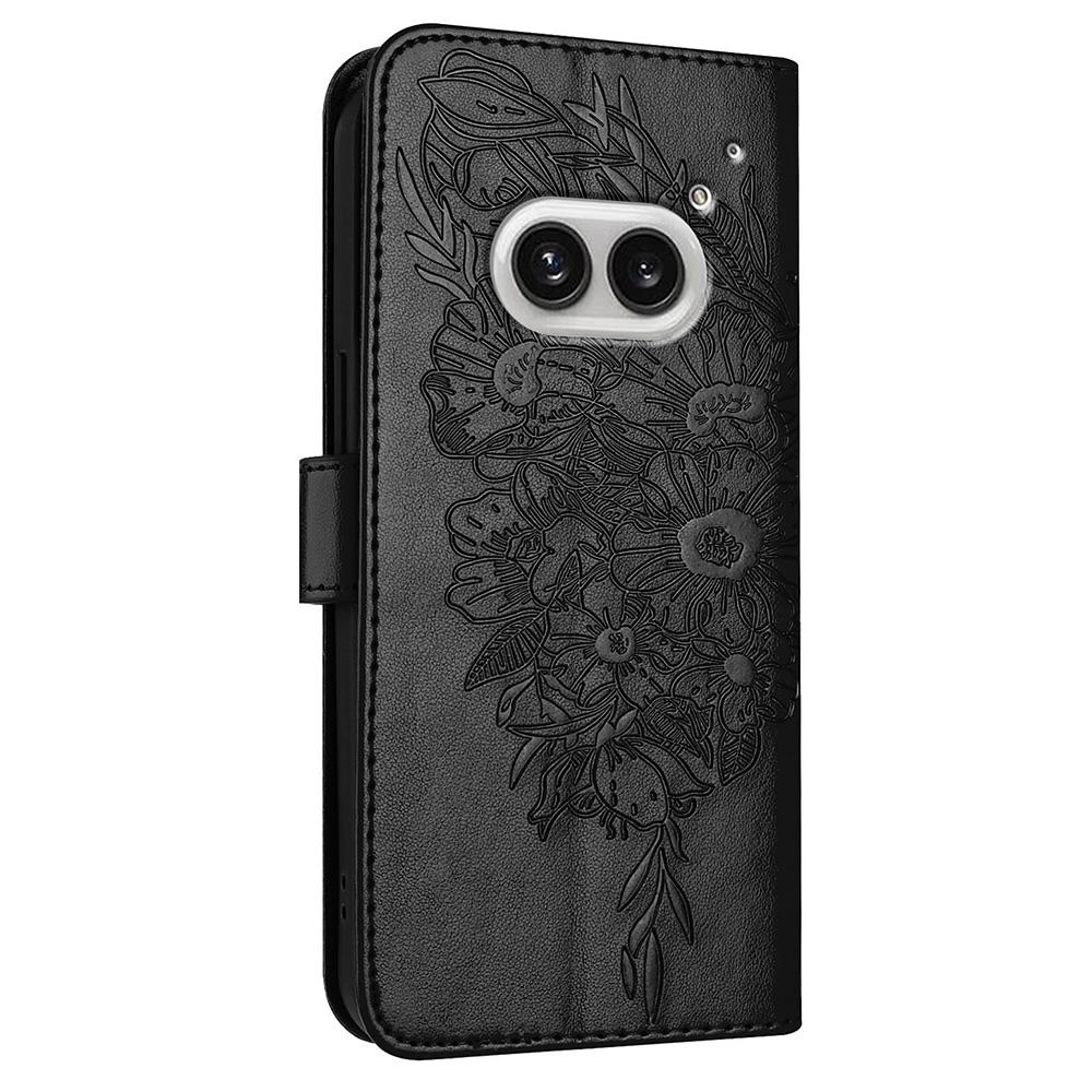 For Nothing Phone (2a) Plus/Phone (2a) Wallet Case with Wrist Strap Butterfly Imprint Leather Phone Cover