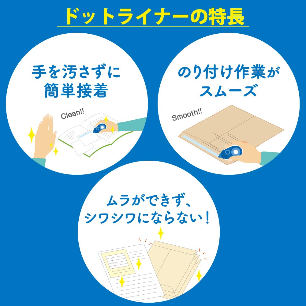 KOKUYO Dotliner Tape Strong Refill Pack of 4 Glue, Adhesive, (TA-D400-08X4-L1)