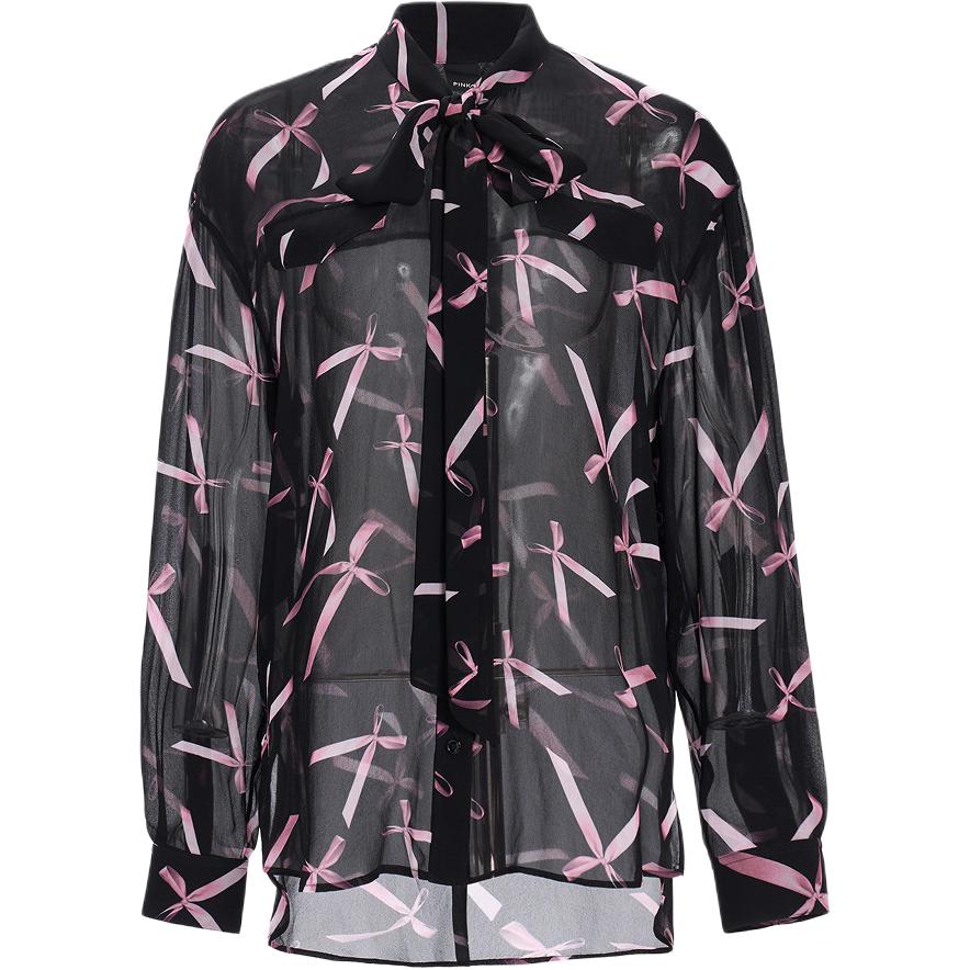 PINKO Lightweight Long Sleeve Shirt With Bow Print Women tops Pink PEAF261226011
