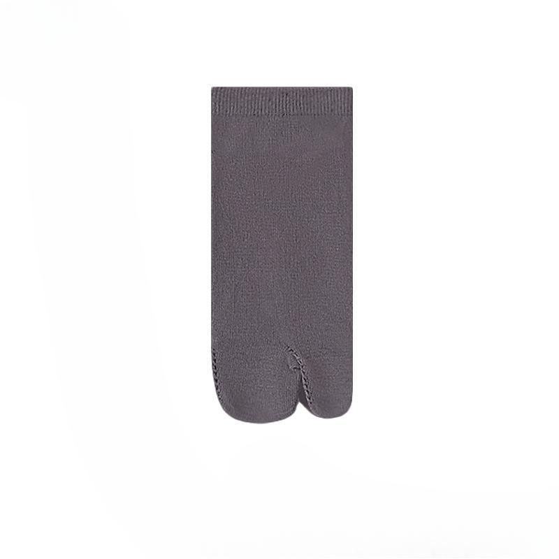 

Мужские осенне-зимние влагопоглощающие дышащие бесшовные однотонные легкие носки-подследники с двумя пальцами из хлопка 1 pair темно-серого