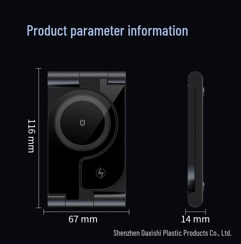 3-in-1 Foldable Wireless Magnetic Charger Stand for iPhone, Earbuds, and Watch - 15W Portable