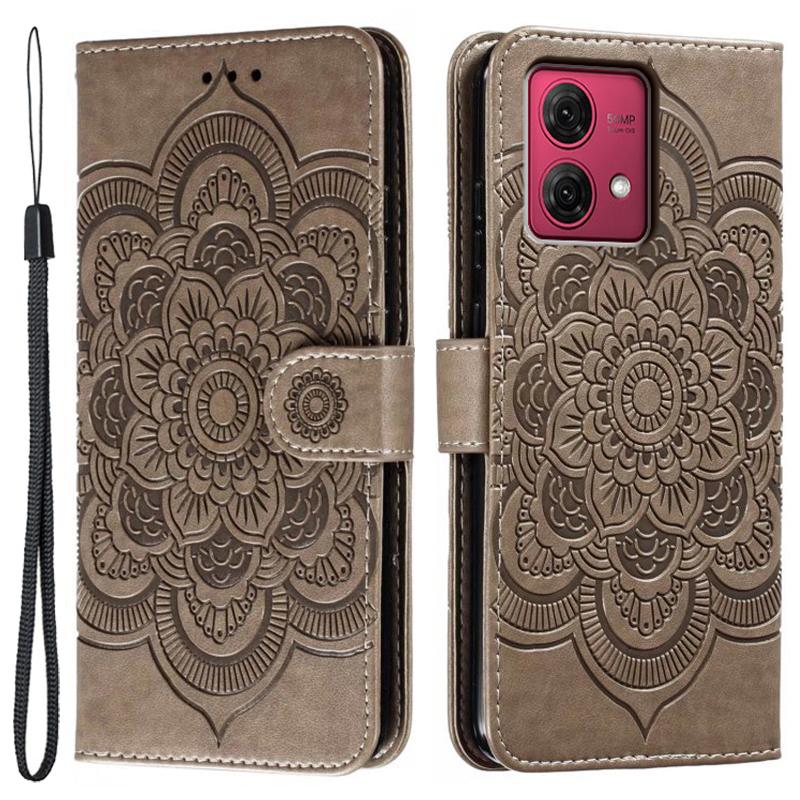 For Motorola Moto G84 5G Case PU Leather Mandala Imprinted Design Wallet Phone Cover