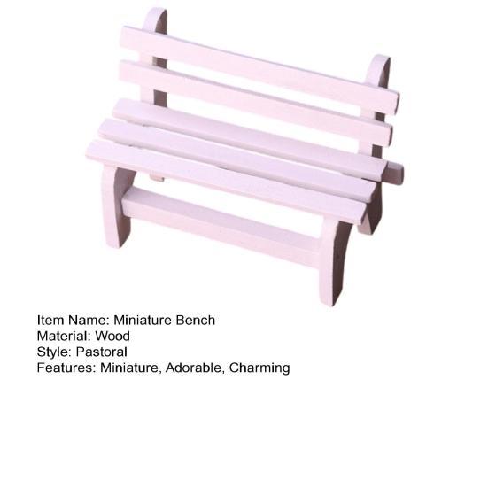 Miniature Park Bench Realistic Tiny Wooden Garden Seats for Micro Landscape Dollhouse Fairy Garden Accessory