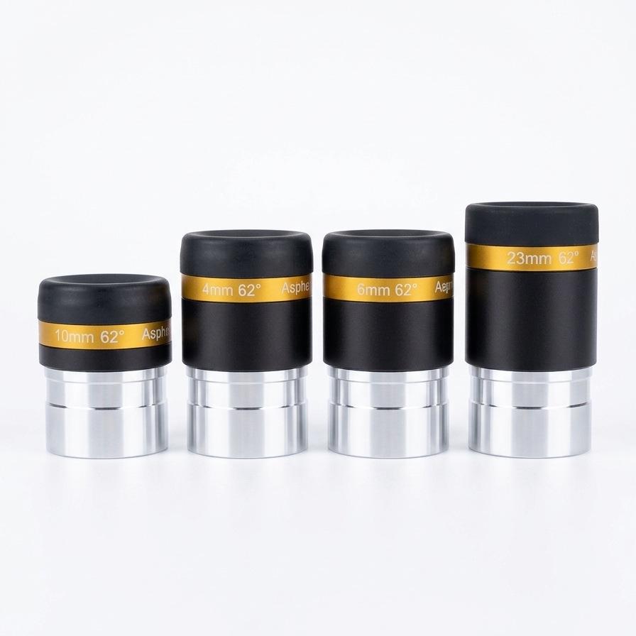 Astronomical Telescope Wide Angle HD Eyepiece Set: 4/6/10/23mm, 62° FOV, 1.25" for High Magnification Stargazing