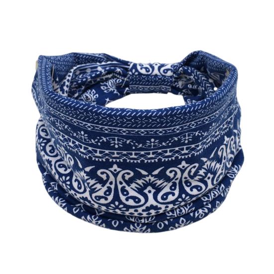 Bøhmisk Stil Yoga Pannebånd Blomstermønster Knutedesign Bredt Hårbånd Svetteabsorberende Treningssport Pannebånd Hodeinnpakning