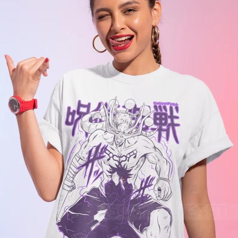 2026 Summer Hot Sale Jujutsu Kaisen Anime Graphic T-shirt Men Women Streetwear Oversized T Shirt Breathable Streetwear Casual Tee