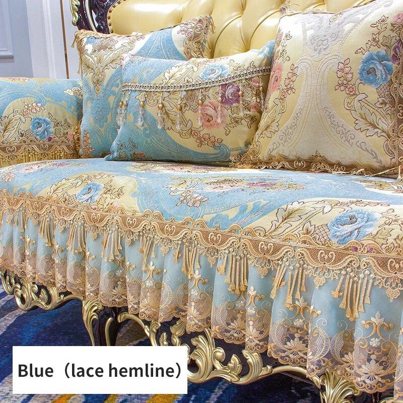 European Anti-Slip Sofa Cover Four Seasons Universal Sofa Towel Jacquard Chenille Sectional Slipcover Furniture Protector Cover