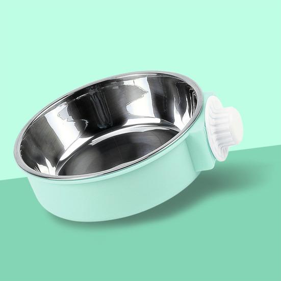 Bol en Acier Inoxydable pour Cage d'Animal de Compagnie Bol d'Alimentation Anti-Renversement pour Animal de Compagnie Bol Suspendu Amovible pour Cage de Chat Chien Lapin