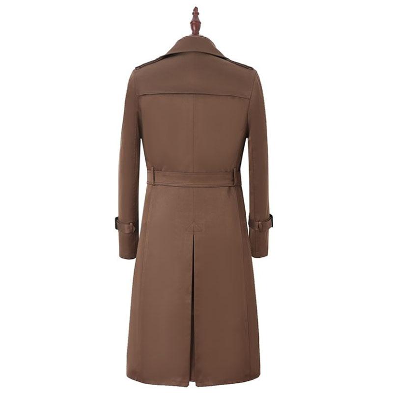 Impermeabile lungo sopra il ginocchio in cashmere con scollo a V, accappatoio a tinta unita, cappotto casual slim da uomo con bottoni, giacca primaverile