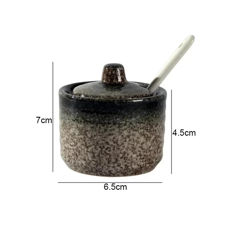 Retro Ceramic Seasoning Jars Salt and Pepper Shakers Kitchen Spice Tools Spice Organizer Jars Seasoning Box Kitchen Accessories
