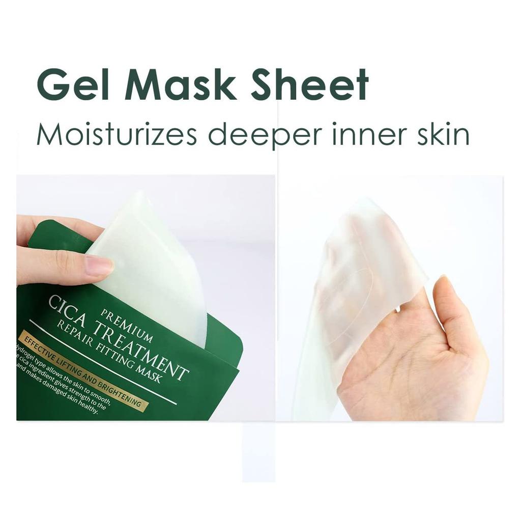 WellDerma Premium Cica Behandlung Repair Fitting Maske 25g x 4 Stück / Anti-Aging, Feuchtigkeitsspendend, Koreanische Kosmetik, K-Beauty