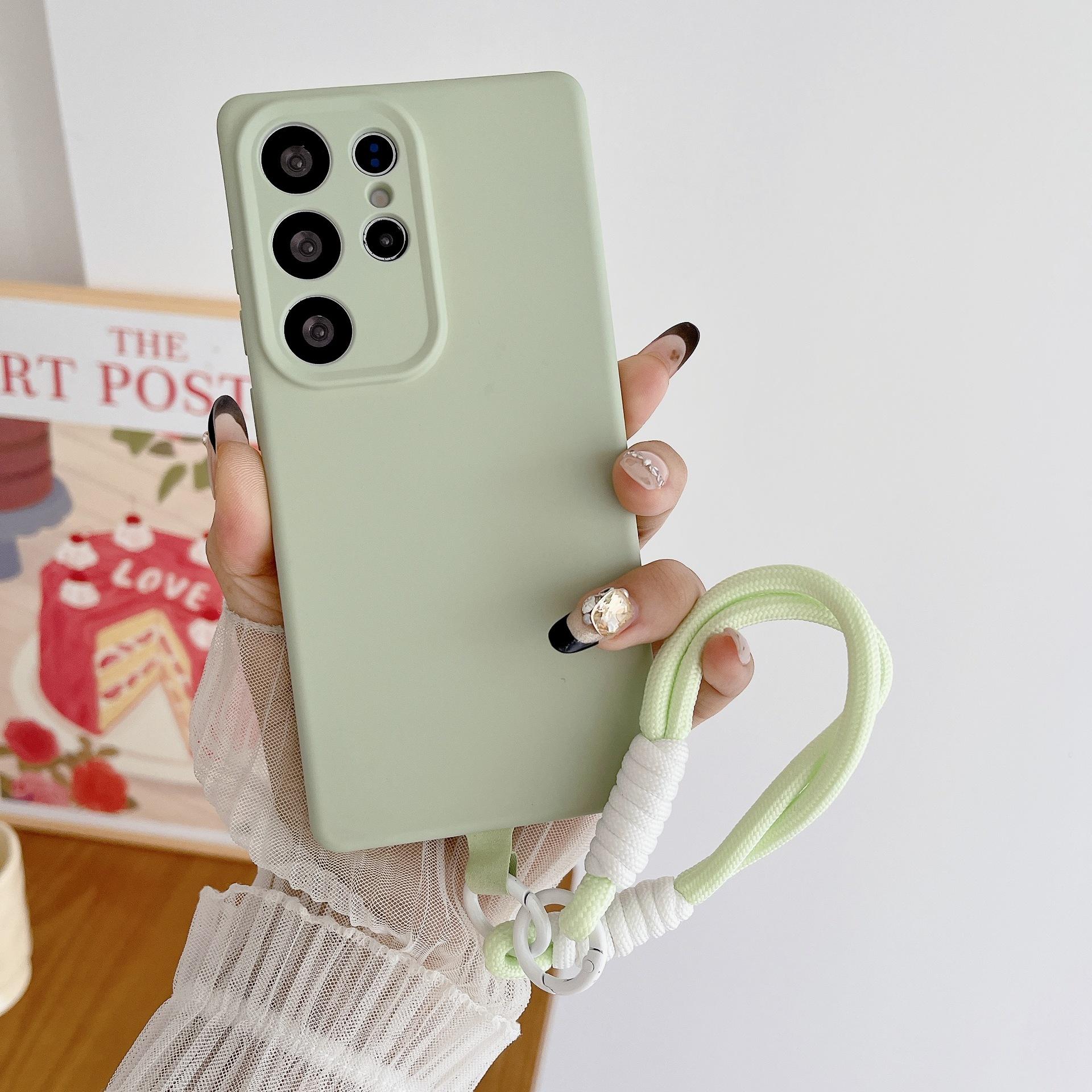 

Підходить для чохла для мобільного телефону Samsung S25 Ultra Рідкий силікон S24Plus Ручний ремінець S23 Новий S22 Повний захист Samsung S25