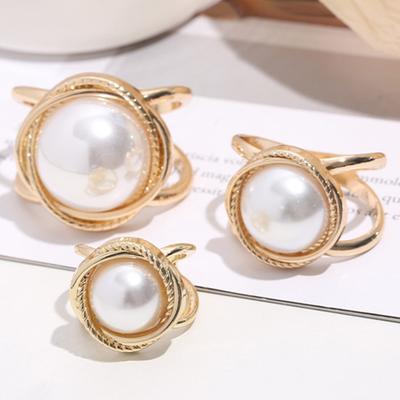 Women Scarf Ring Silk Scarf Ring Clip Faux Pearl Scarf Clasp Elegant Slide Ring Buckle for Shawl Neckerchief Shirt Accessory
