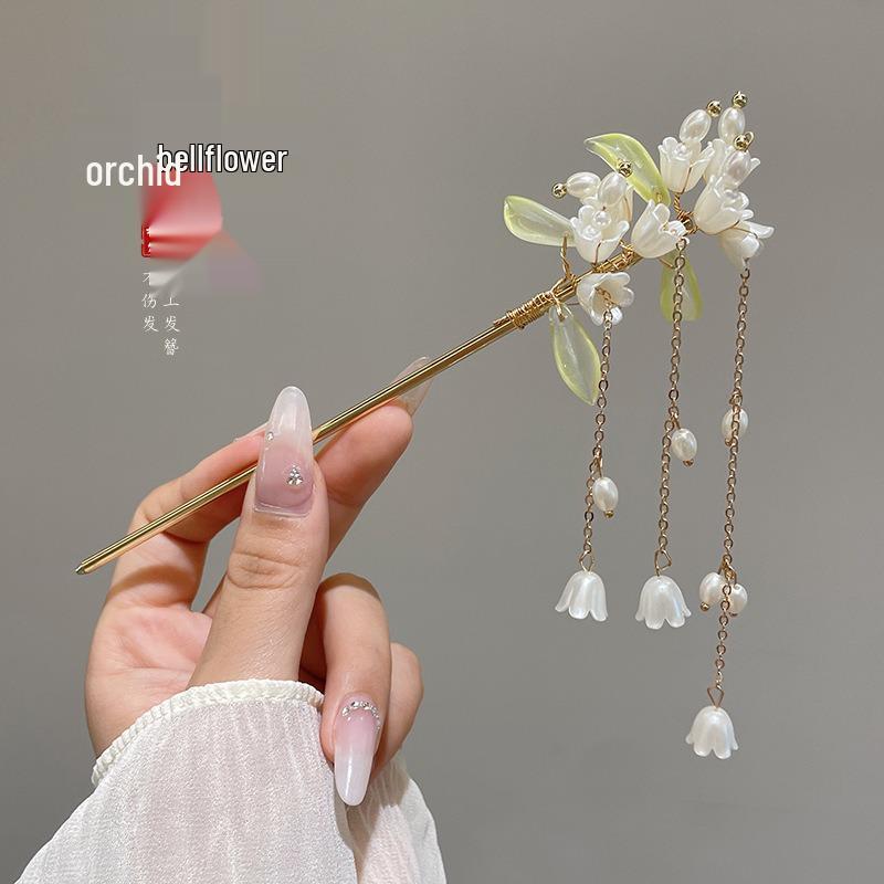 Elegant Black Sandalwood Hairpin with Tassels - Traditional Chinese Hanfu & Cheongsam Accessory for Women