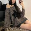 Grunge Hole T-shirt Women Fashion Star Print Y2k Aesthetic Loose Tees Kpop Fairycore Ripped Tshirt Harajuku Gothic Streetwear