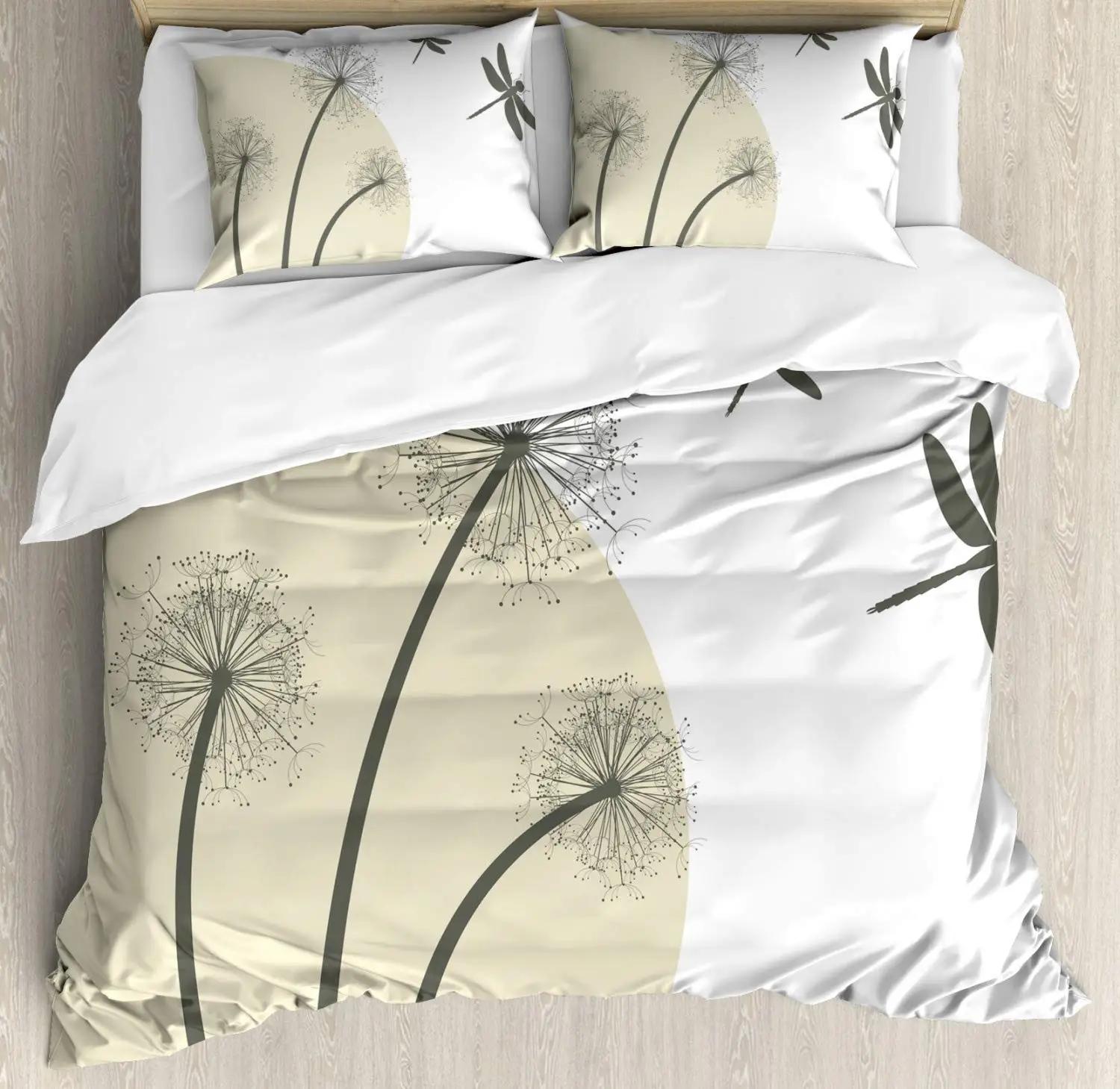 

Art Soft with Soft Fabric Duvet Cover Dpluselion Flower Arangement Petals Doves Flying Silhouetes Fantasy Bloms Decorative Beding Turquoise Brown 135*200cm Eu-Single
