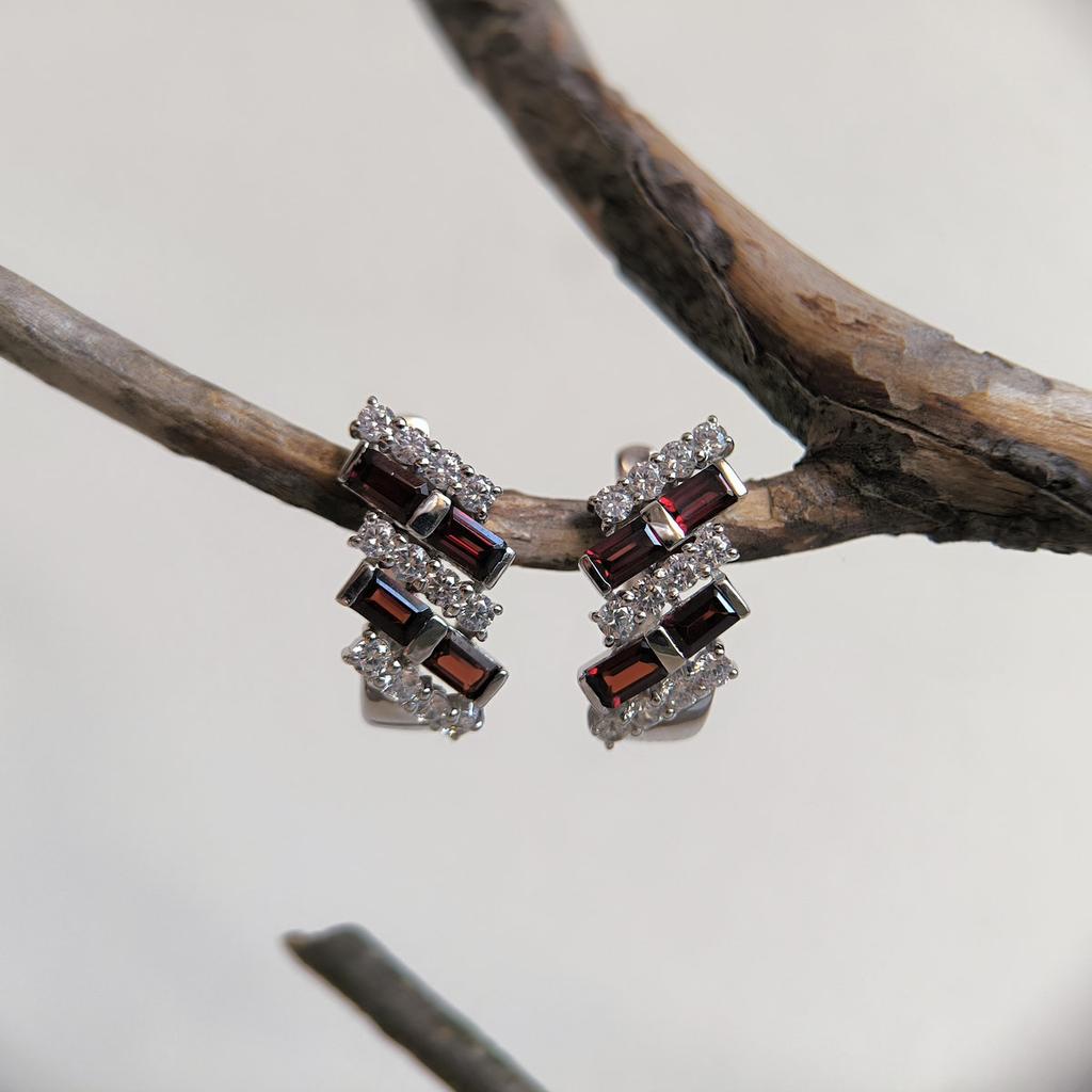 Серебряные серьги с натуральным гранатом 6.25ct (2204114)