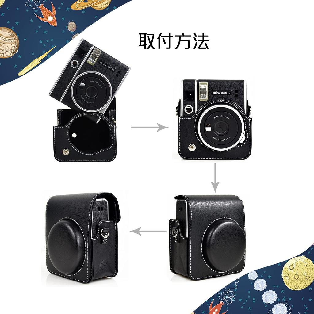 Kinokoo Instax Mini 40 Instax Instax Mini 40 Camera Case with Shoulder Film Count INS MINI 40 Instax Camera Protection Body PU Leather Case, Case,