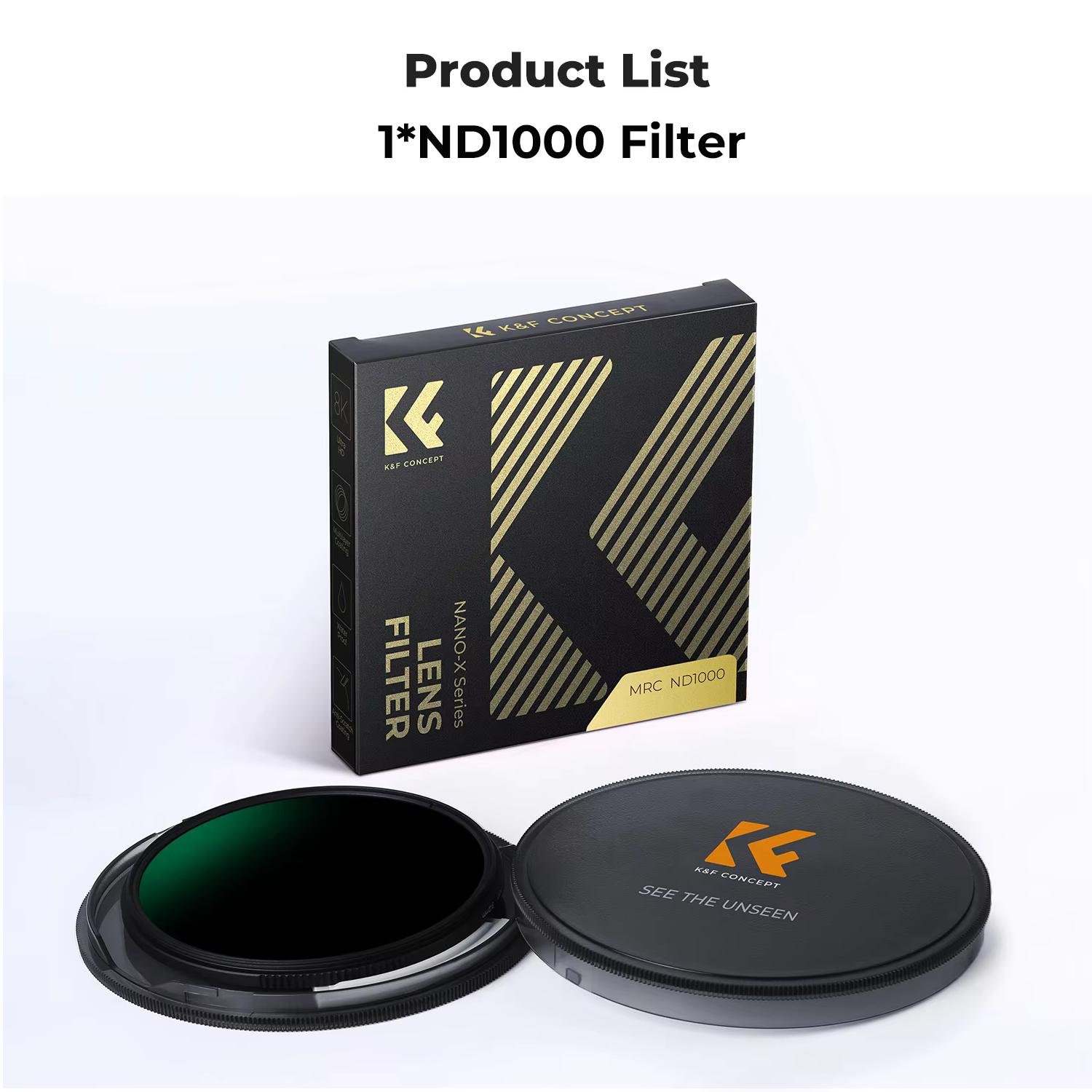 

K&F CONCEPT 49-82mm ND Filters ND4/ND8/ND64/ND1000/GND8/GND16 Camera Lenses Filter Neutral Density 2/3/6/10 Stops Nano-X Series 49mm