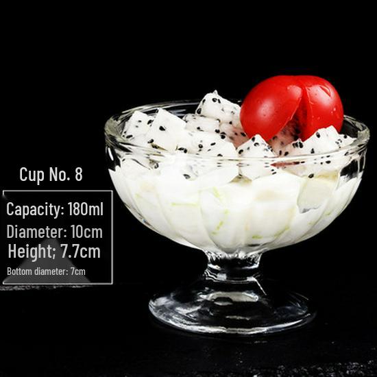 Elegant High-Foot Glass Cup for Desserts, Ice Cream, Cold Drinks, Milkshakes, Juice, and Popsicles