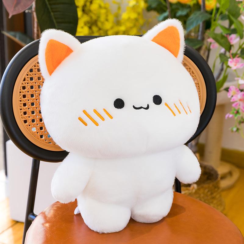 Soft White Kitten Plush Toy - Cute Cat Doll & Children's Sleeping Pillow