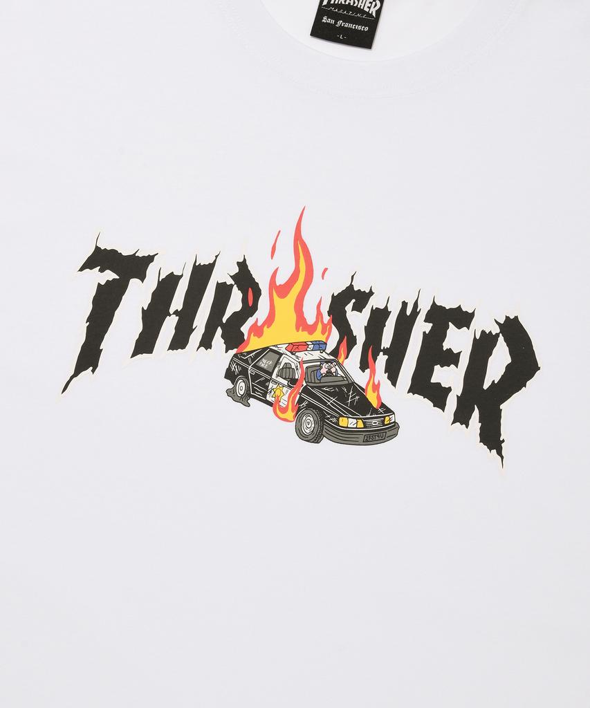 Treasure Burning Car Short Sleeve T-Shirt White