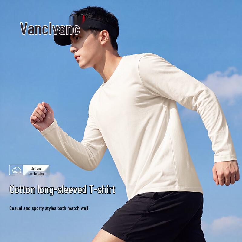 VANCL Men's Pure Cotton Loose Fit Long Sleeve T-Shirt