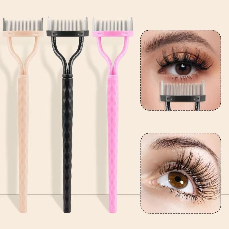 Foldable Semi-Arc Steel Needle Eyelash Comb