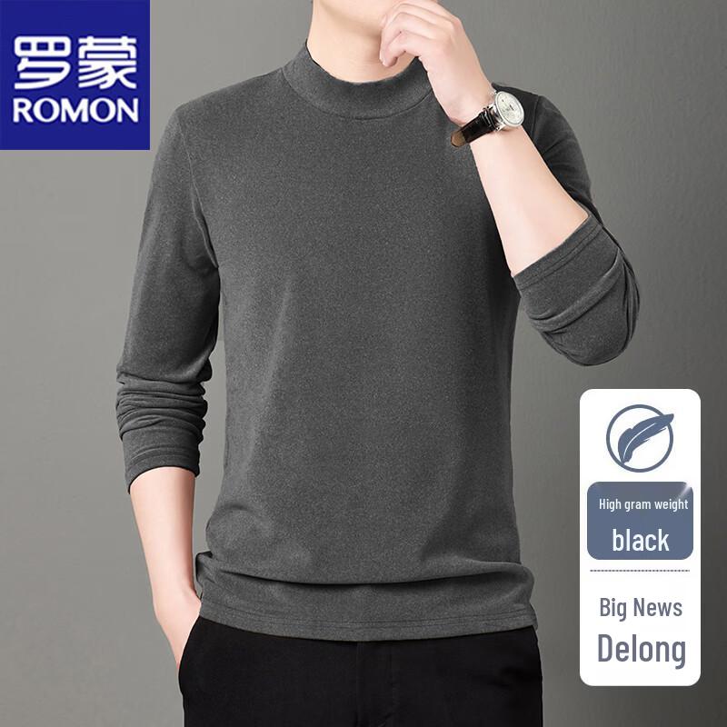 ROMON Men's Mock Neck Thermal Fleece Sweatshirt