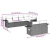 7-teiliges Gartensofa-Set mit Kissen Schwarzes Poly-Rattan