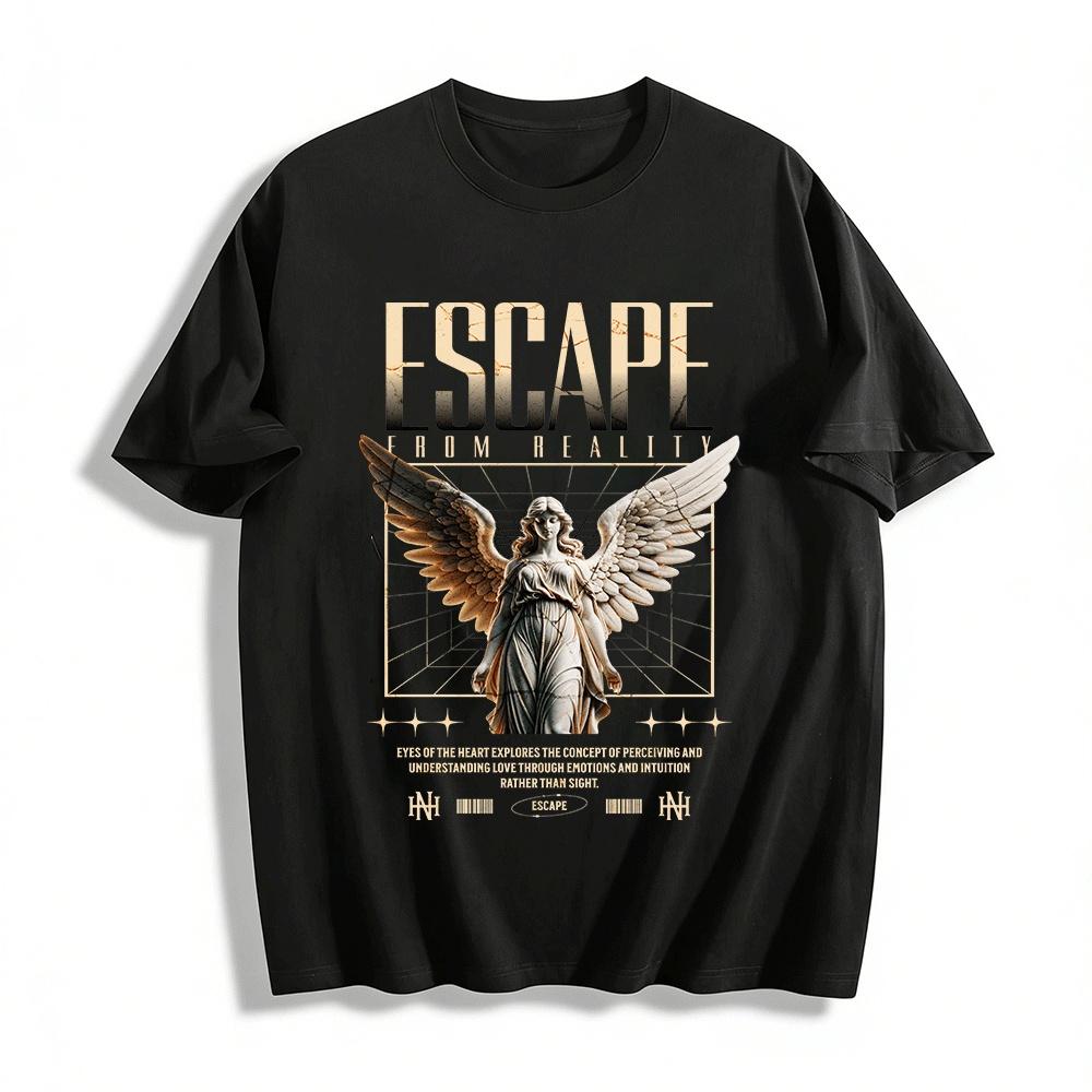 

Vintage Angel Escape From Reality Graphic Print T-Shirt Pure cotton T-shirt XXS