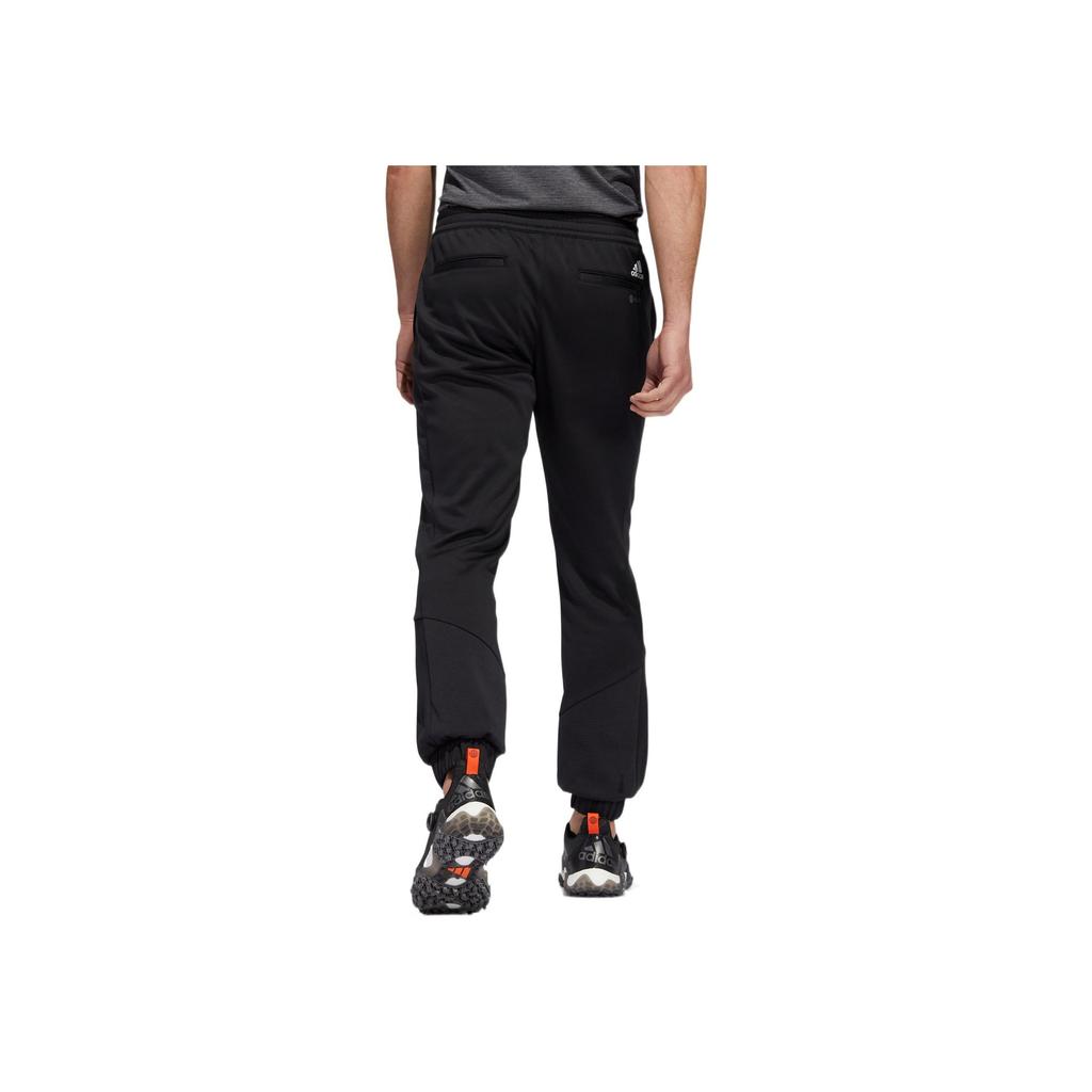 adidas Logo Print Elastic Waist Joggers Men Bottoms Black HF6534