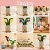 Plush Tulip Flower Succulent Potted Plant Ornament Home Furniture Decoration