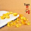Golden Yellow Glazed Yuanbao Crystal Brass Rice Jar Decor Accessories (1.5cm, 2.5cm, 3cm)