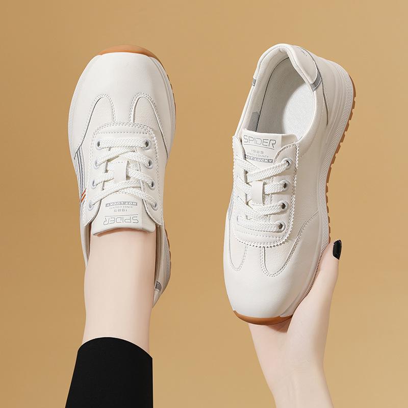 Women's Soft-Soled White Sports Shoes - Lightweight, All-Season, Casual Running & Travel Footwear for Spring & Autumn 2024