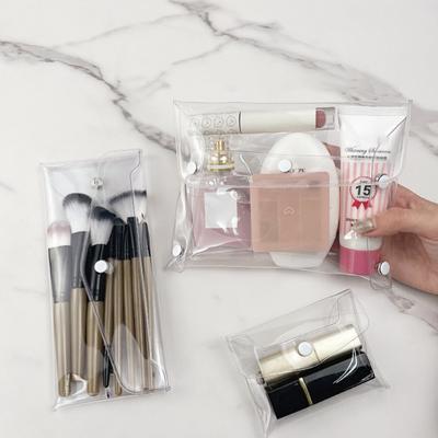 Transparent Cosmetic Bag Waterproof Pvc Pencil Toiletry Carry Pouch Portable Organizer Stationery Storage Bag Supplies Office