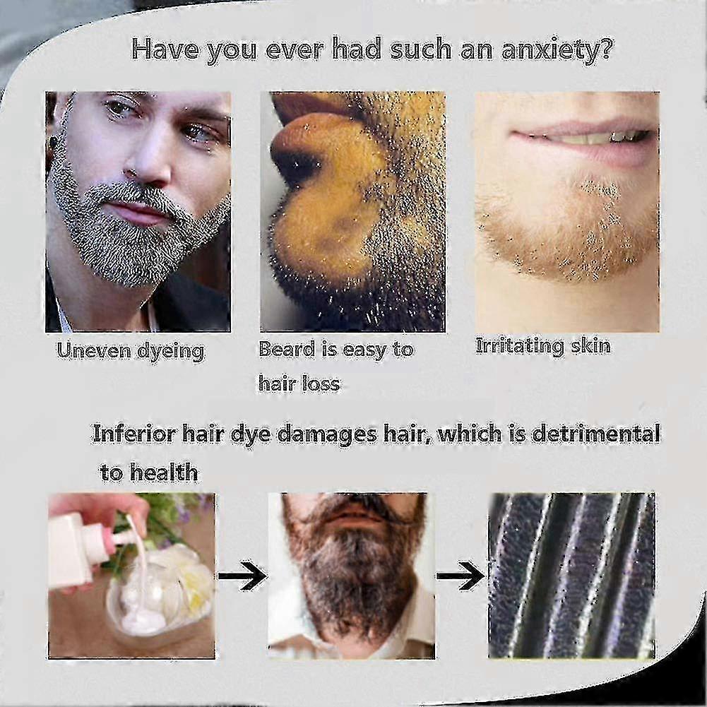 2025 200ml Permanent Beard Dye Shampoo For Men, Mustache Beard Dying, Removal White Grey Beard, Hair Men Beard Dye Shampoo