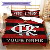 Name Custom Flamengo Logo Pattern Bedding Set Quilt Cover Pillowcase Home Decor Gift (1 * Duvet Cover + 2 * Pillowcase, Without Core)