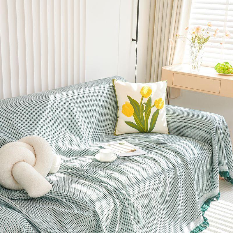 Geometry Couch Cover for Pet Dogs Cat Chenille Sofa Cover Sofa Towel Mat Anti Slip Sofa Protective Cover Blanket Carpet