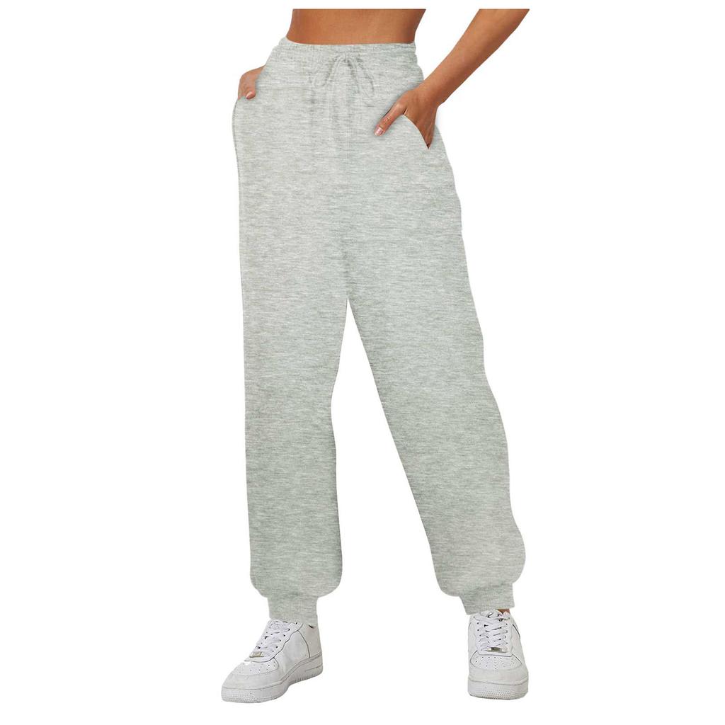 Comfortable High Waist Sweatpants For Women Stretchy Soft Everyday Pants With Elastic Waistband Fitness Joggers