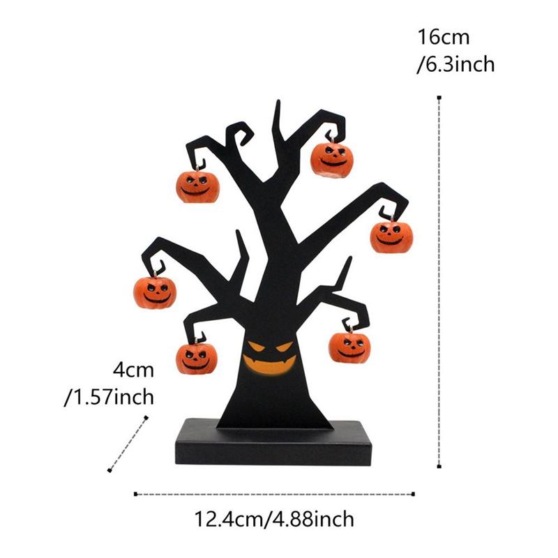

Spooky Halloween Tree Stumps Spooky Halloween Pumpkin Tree Decor Set for Home Party Atmosphere Iron Stump with Hanging Pumpkins чёрный