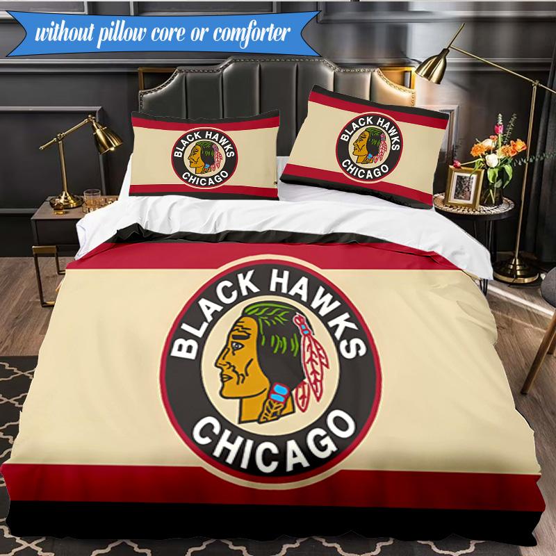3PCS Blackhawks Printed Bedding Set For Bedroom dormitory,  Includes 1 Duvet Cover & 2 Pillowcases for All Seasons Home Decor Fan gifts