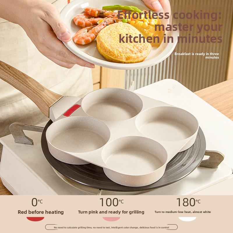 Frying Pan Household Mini Four-Hole Maifanshi Fried Egg Artifact Breakfast Fried Egg Pot Small Egg Burger Pot