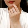 925 Silver Egg Moissanite Ring Ins Style Leaf Pattern Elegant Proposal & Couple Finger Jewelry