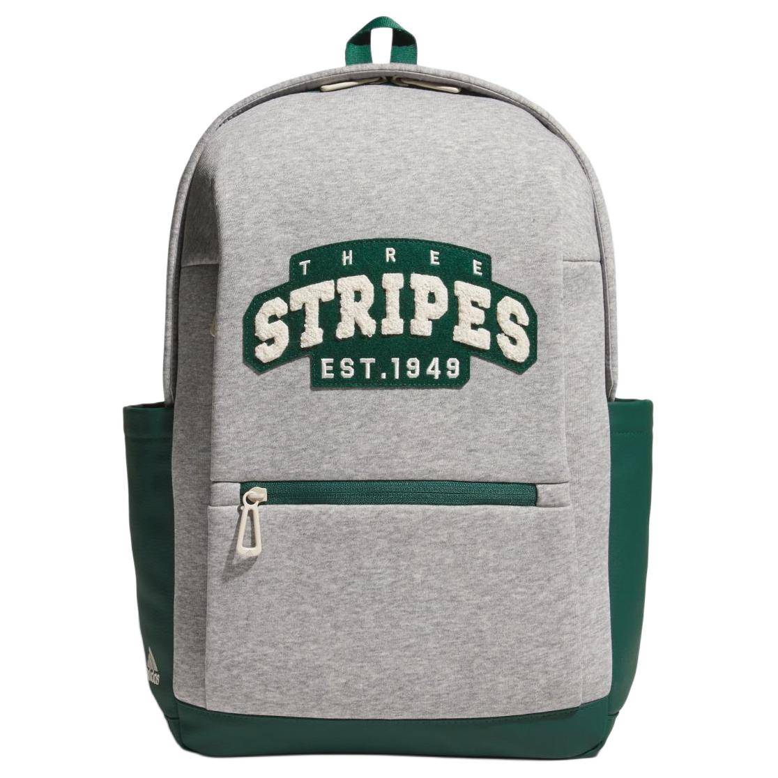 Adidas Letter Logo Cotton Recycled Polyester Backpack Unisex Backpack Medium-Gray JF6252 Medium Heather Gray