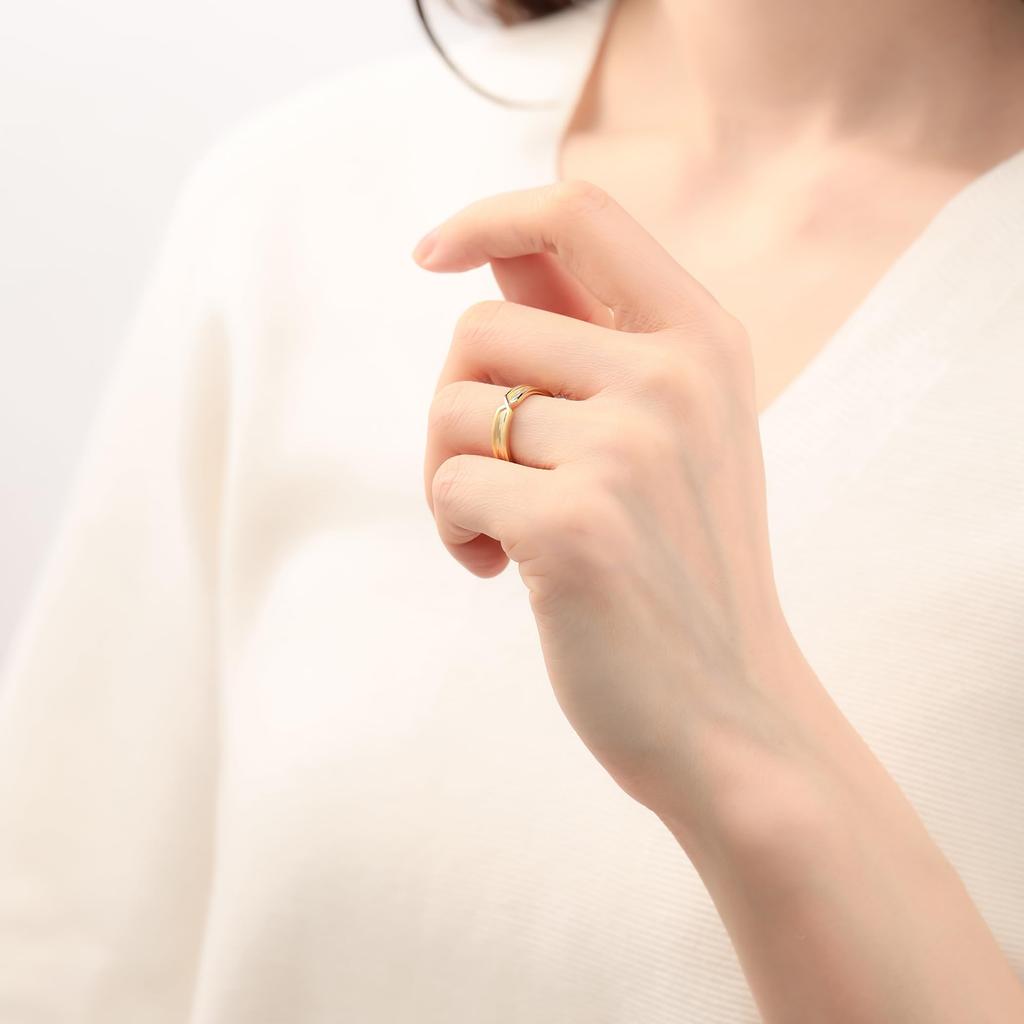 Estelle Stainless Steel Pairing Rings (Women's) (Surgical Stainless Steel 316L) Size 13 (0191-0686-0023-0013) Web Exclusive