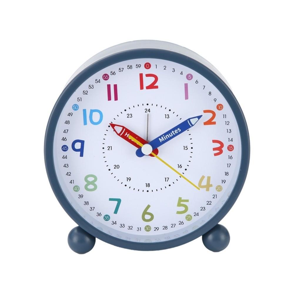 Portable Retro Alarm Clock Battery Operated Time Planning Clock Students Learning синий