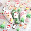 Nail Art Decoration Gingerbread Man Festive Design Winter Nail Stickers 5D Embossed Snowflakes